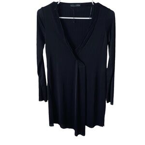 Zara Black Women  Small Jersey stretch long sleeve top